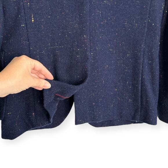 Scotch & Soda Navy Blue Wool Tweed Slim Fit Two Button Blazer Men's Size M/48 - Picture 10 of 14